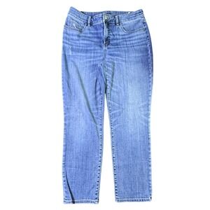 Chicos Slimming Girlfriend Crop Jeans Size 0.5‎ Blue Denim High Rise Sz 6